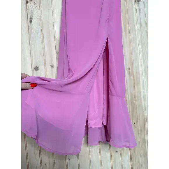 NWT Lulus Summer Invite Pink Tie-Strap Tiered Midi Dress Bridesmaid Gala Size XS - Picture 4 of 9